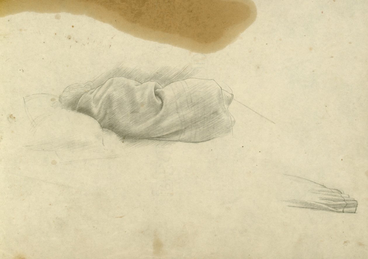 Studie pro spící ženu pro Santissima Trinita, kolem 1924-30 (tužka na papíře) od Winifred Knights