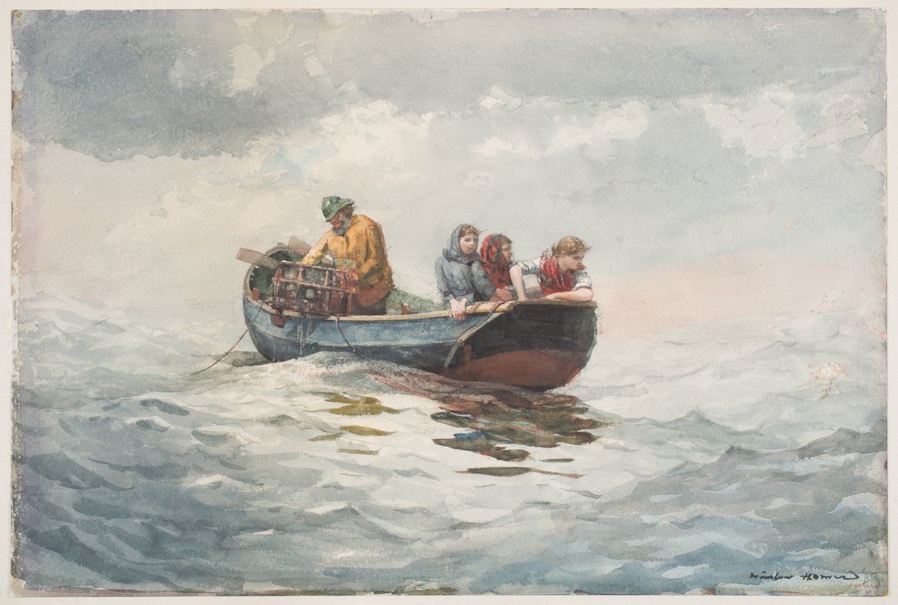 Lov krabů (wc přes grafit na papíře) od Winslow Homer