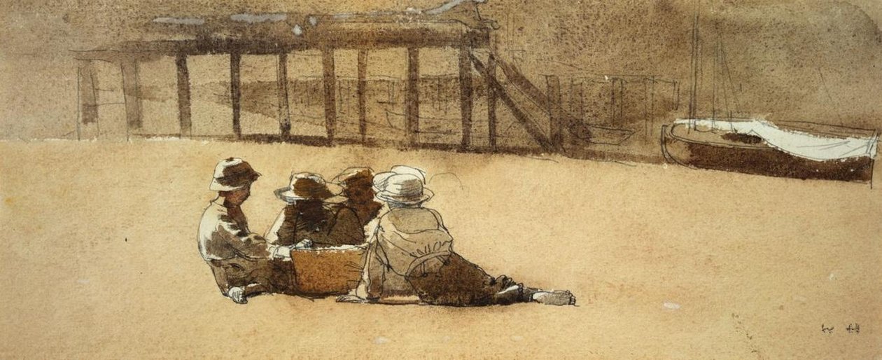 Čtyři chlapci na pláži od Winslow Homer