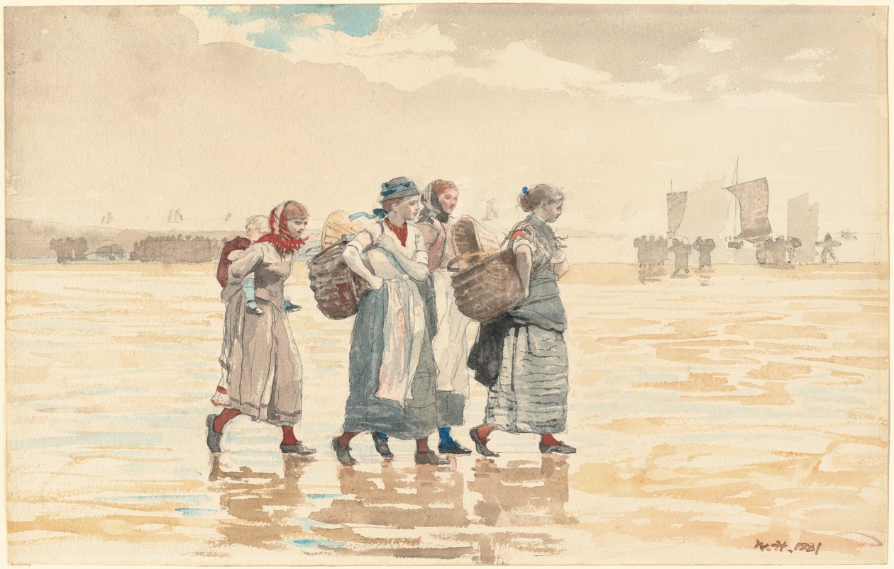 Čtyři manželky na pláži od Winslow Homer