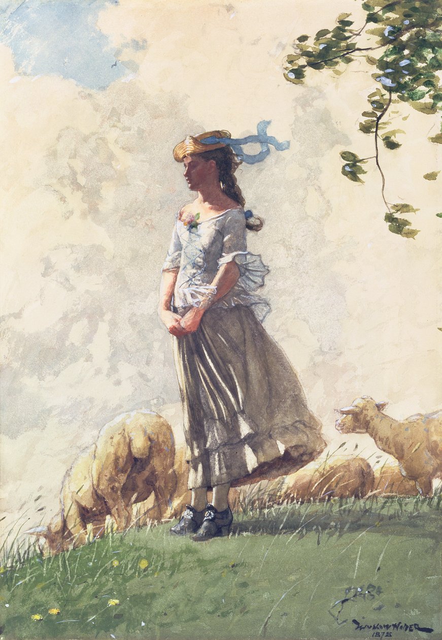 Fresh Air, 1878 (wc nad dřevěným uhlím na papíře) od Winslow Homer