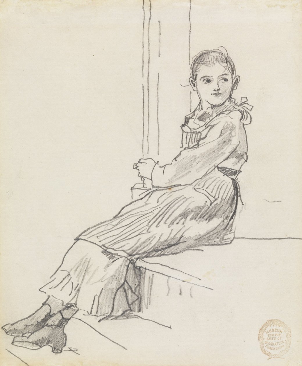 Dívka sedící na verandě od Winslow Homer