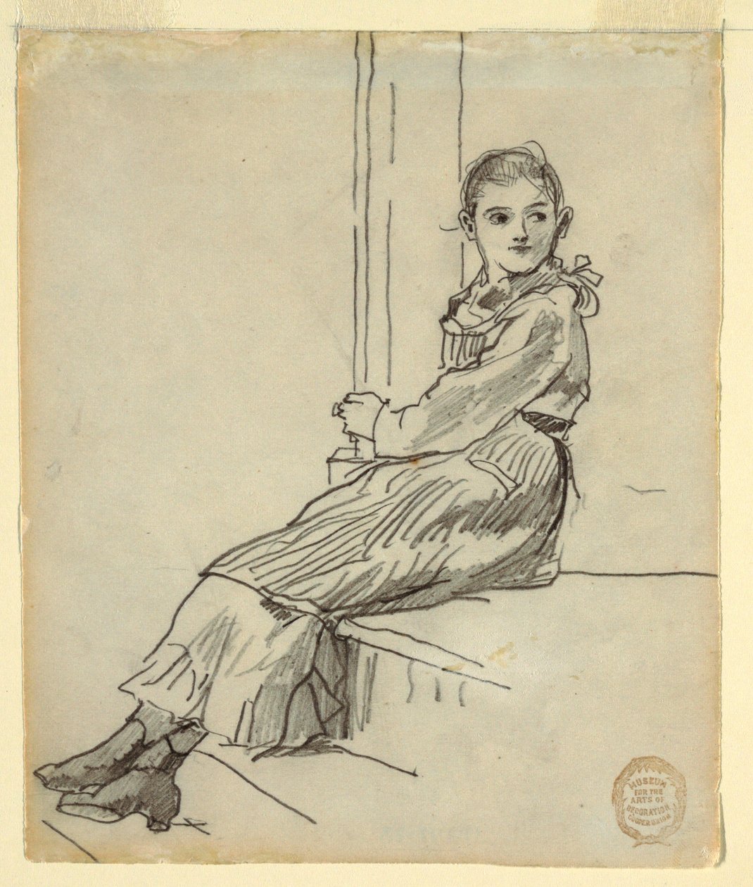 Dívka sedící na verandě od Winslow Homer