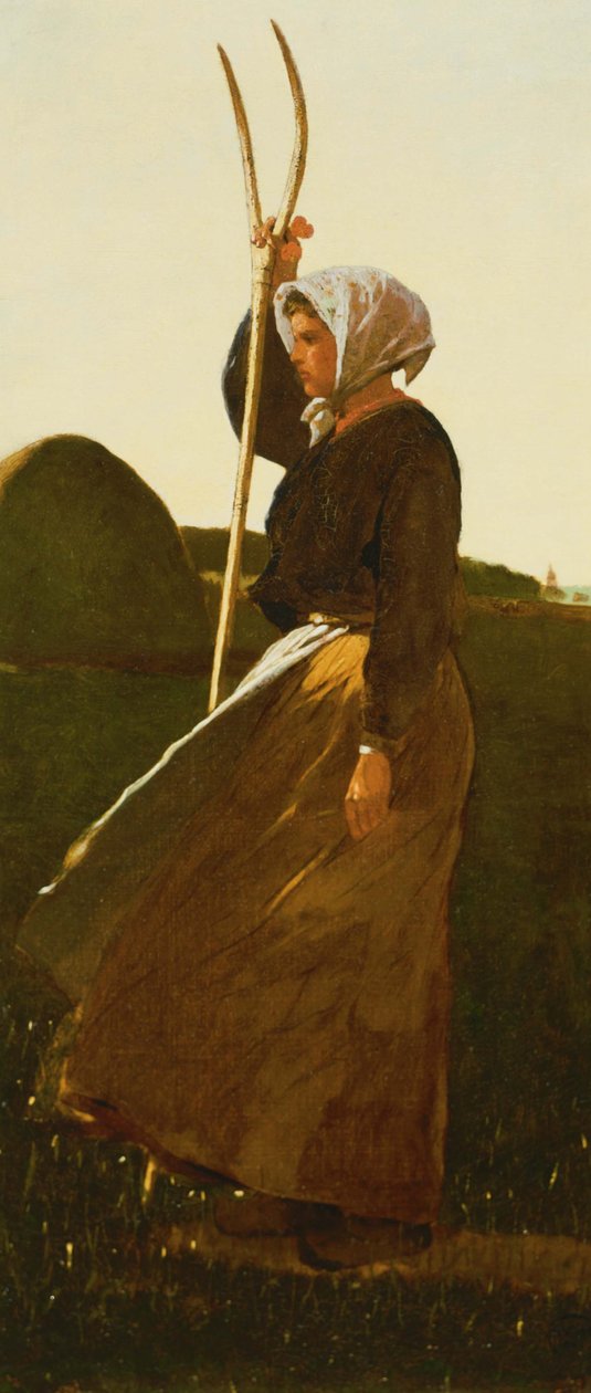 Dívka s vidlemi od Winslow Homer