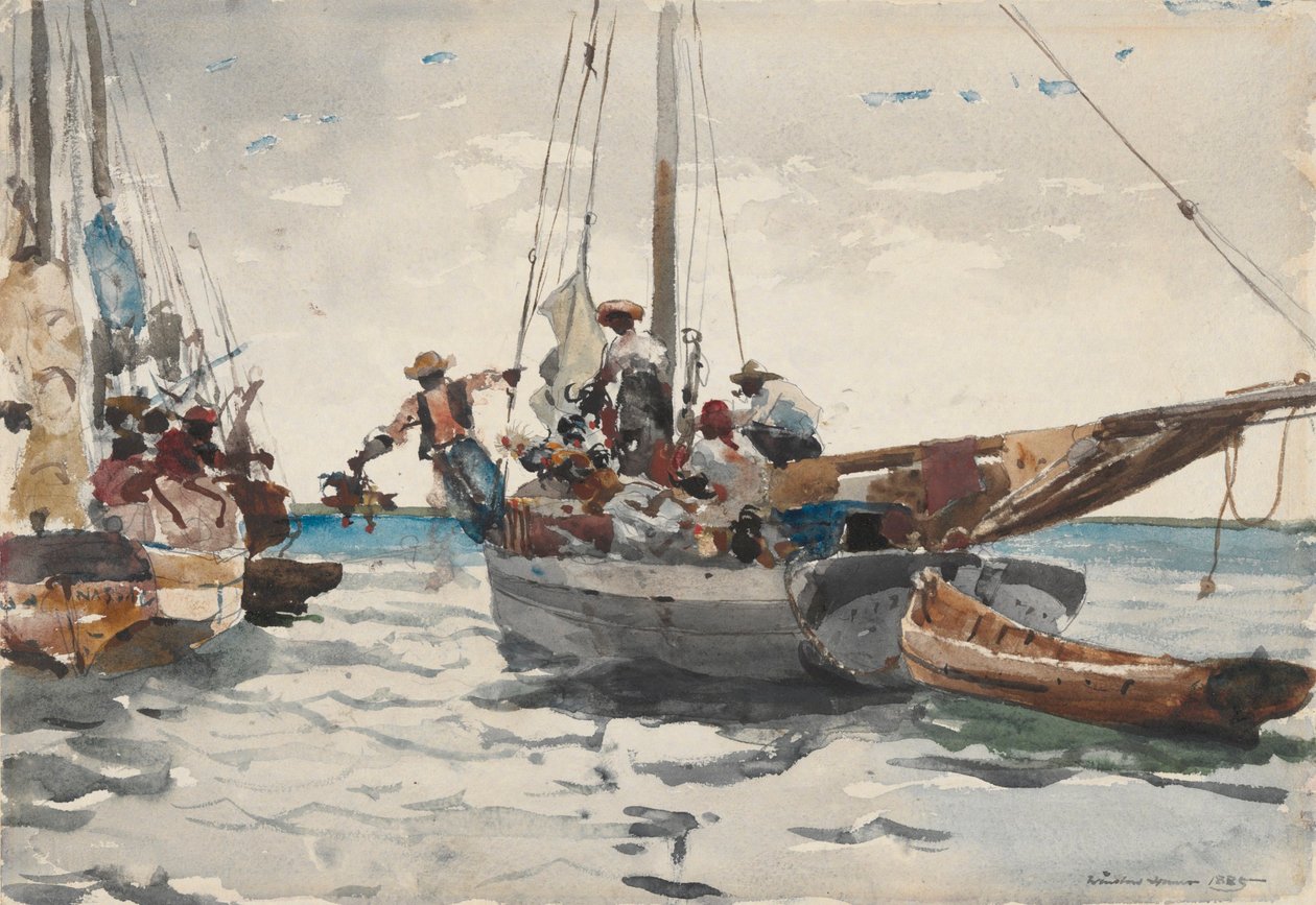 Tržní scéna, Nassau od Winslow Homer