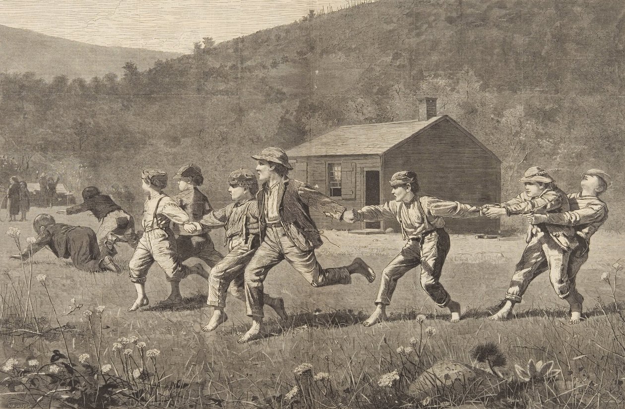 Snap the Whip, z Harpers Weekly, 20. září 1873, s. 245-25 od Winslow Homer