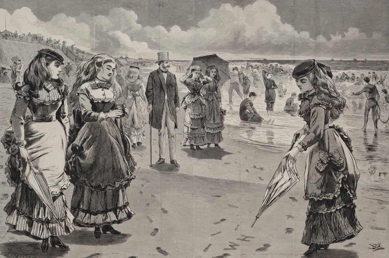 The Beach at Long Branch, publikoval jako doplněk umění k Appletons Journal, 21. srpna 1869 od Winslow Homer