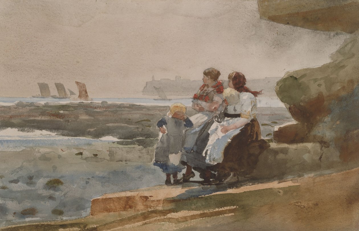 Pod útesem, Cullercoats od Winslow Homer