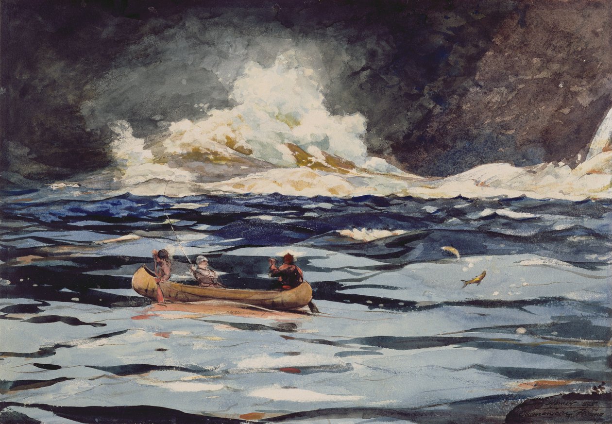 Under the Falls, Grand Discharge, 1895 (wc na papíře) od Winslow Homer