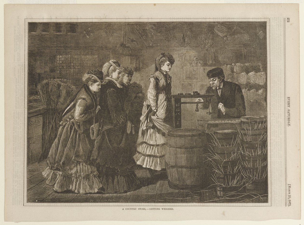 Venkovský obchod - Vážení od Winslow Homer