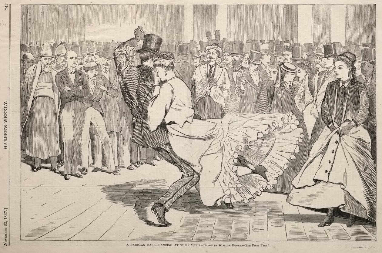 Pařížský ples - Tanec v kasinu od Winslow Homer