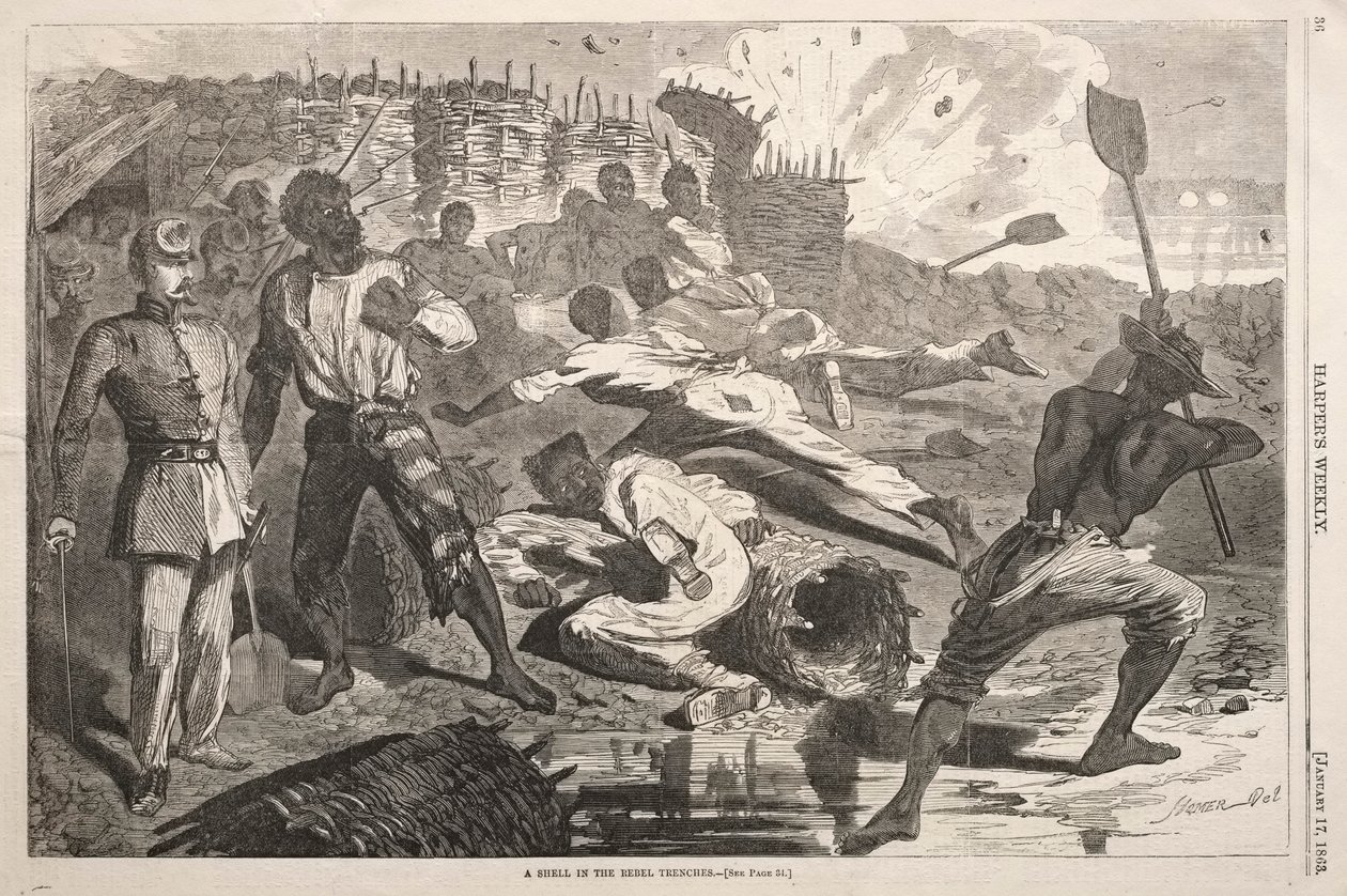 Shell in the Rebel Trenches, 1863. od Winslow Homer