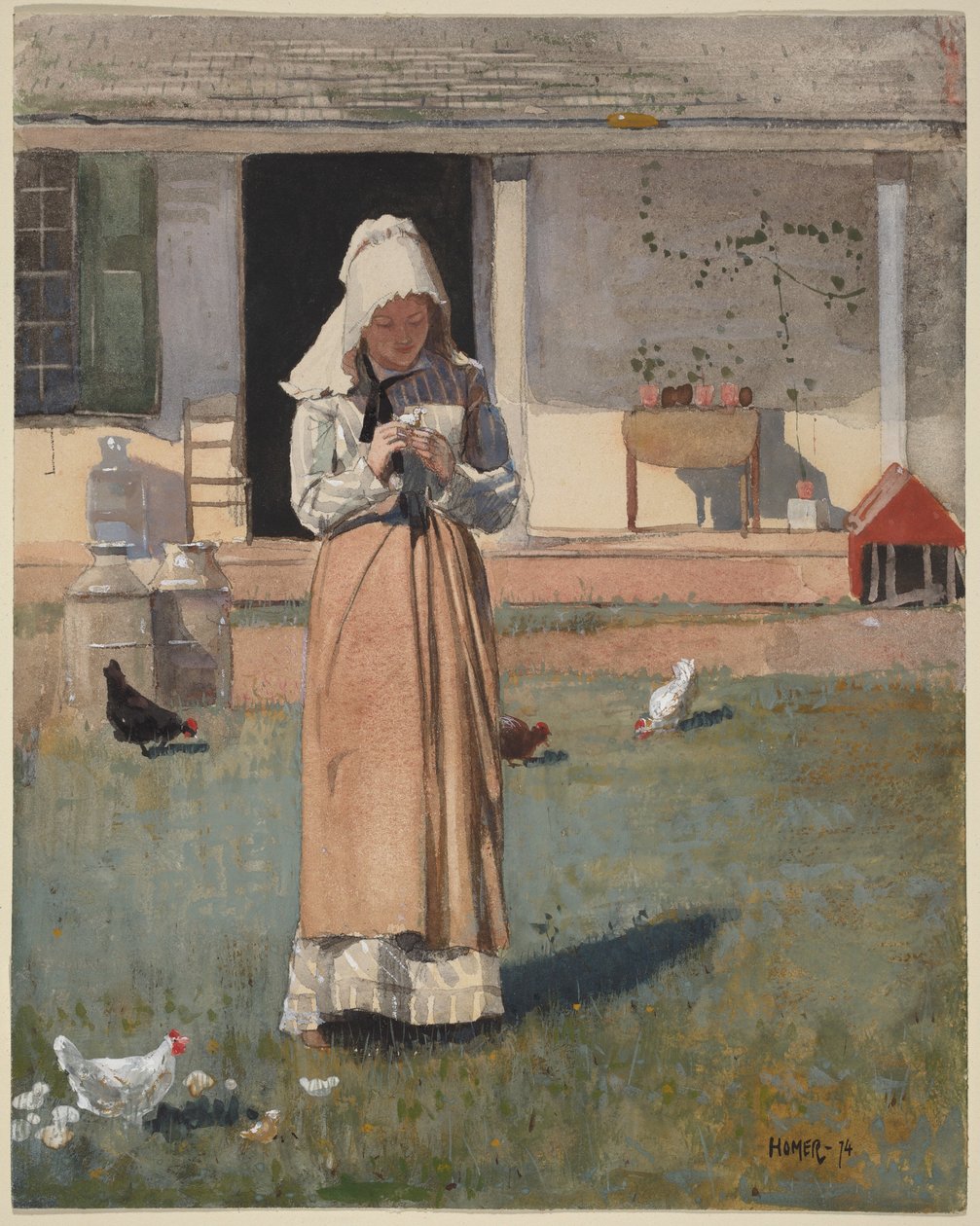 Nemocná slepice od Winslow Homer