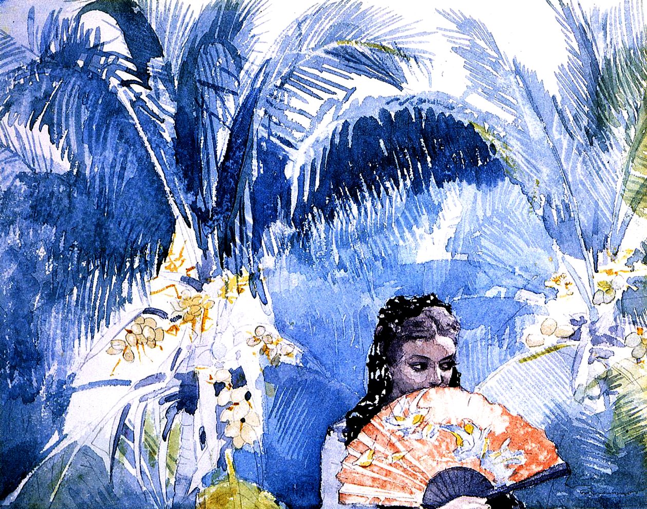 Španělská dívka s ventilátorem od Winslow Homer