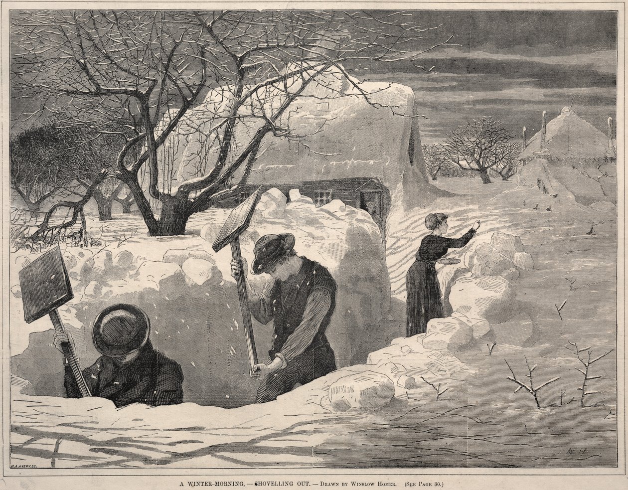 Zimní ráno, - lopatou ven, 1871. od Winslow Homer