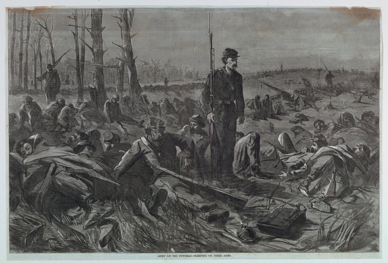 Armáda Potomac – Spící na pažích od Winslow Homer