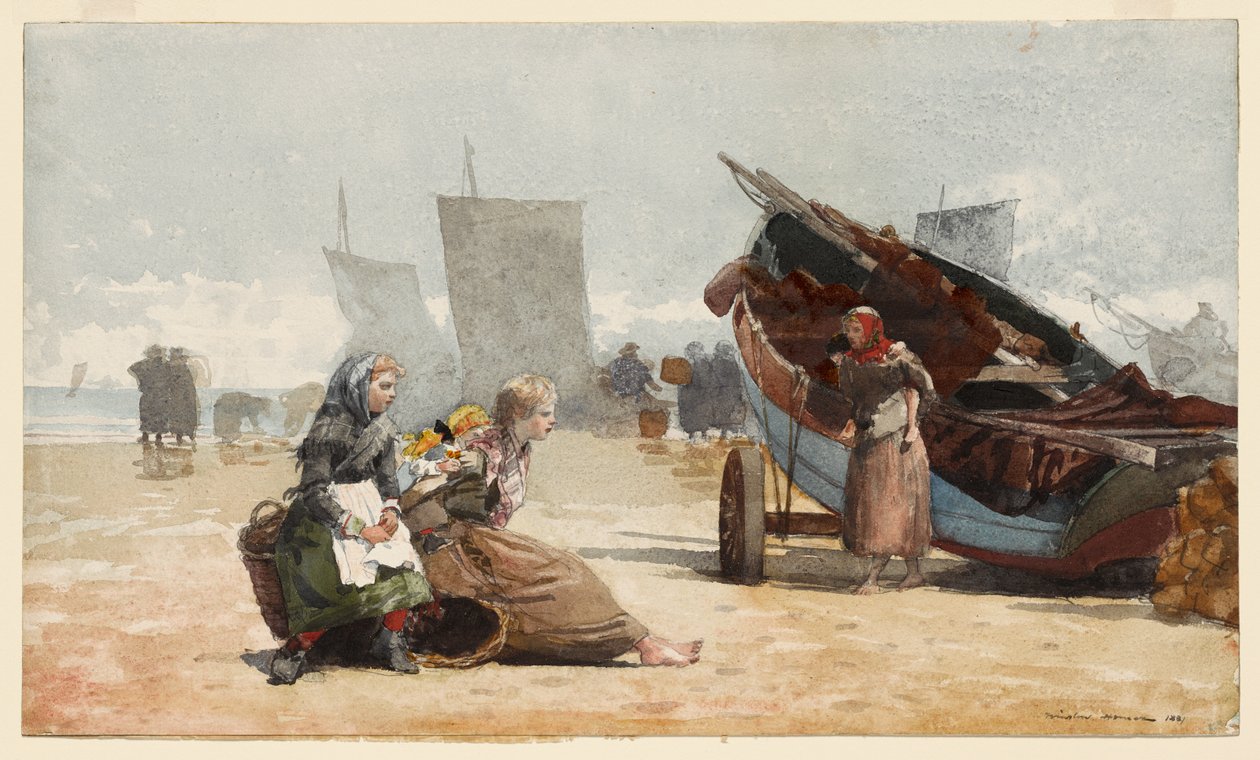 Pohled na pláž, Cullercoats od Winslow Homer