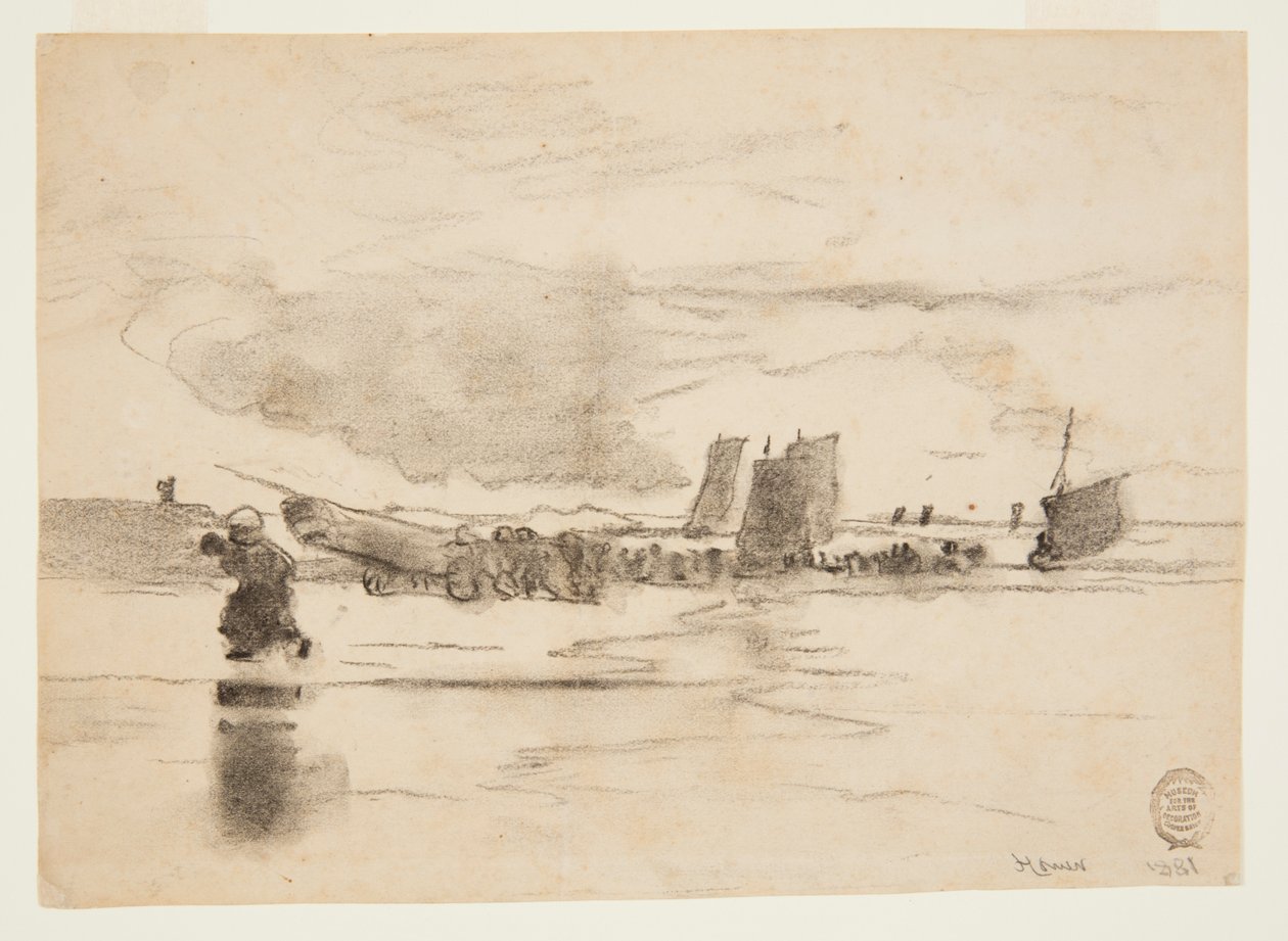 Pláž při odlivu, Cullercoats, Anglie od Winslow Homer