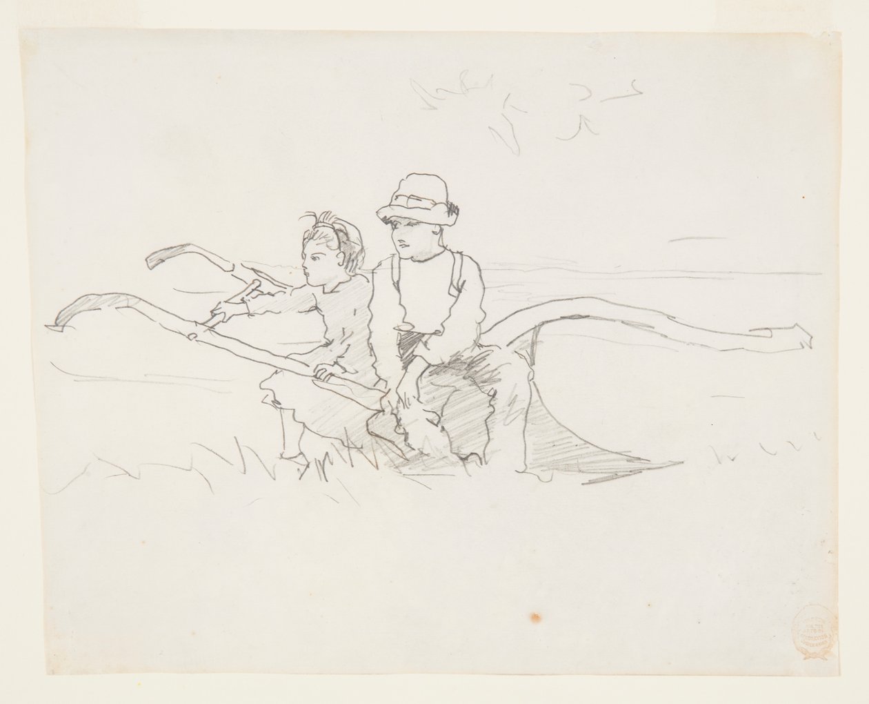 Chlapec a dívka na pluhu od Winslow Homer