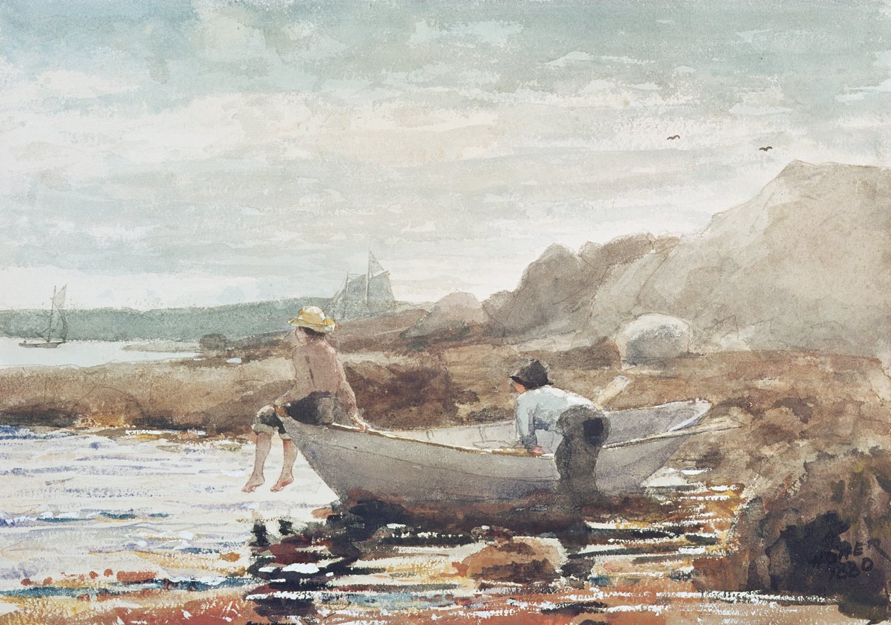 Kluci na pláži (akvarel na papíře) od Winslow Homer