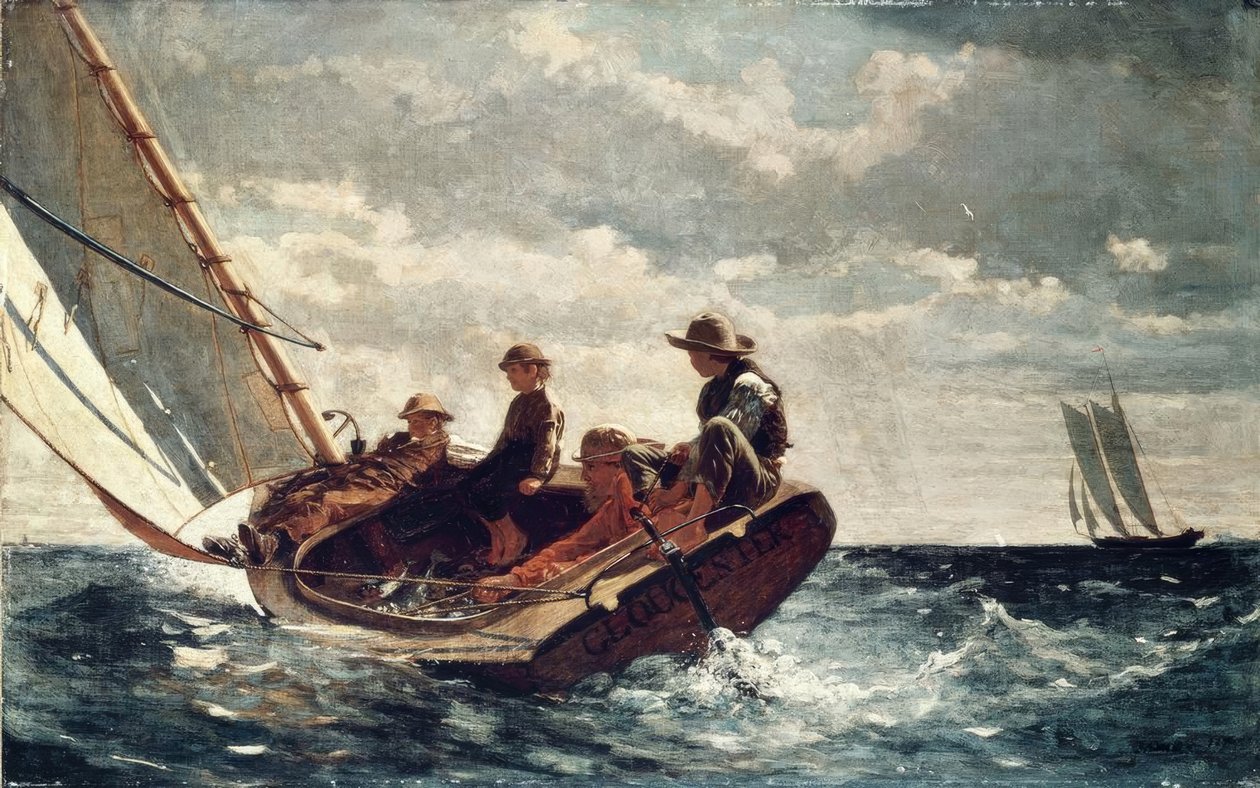 Breezing Up (A Fair Wind) – 1876 – 61,5 × 97 cm – olej na plátně od Winslow Homer