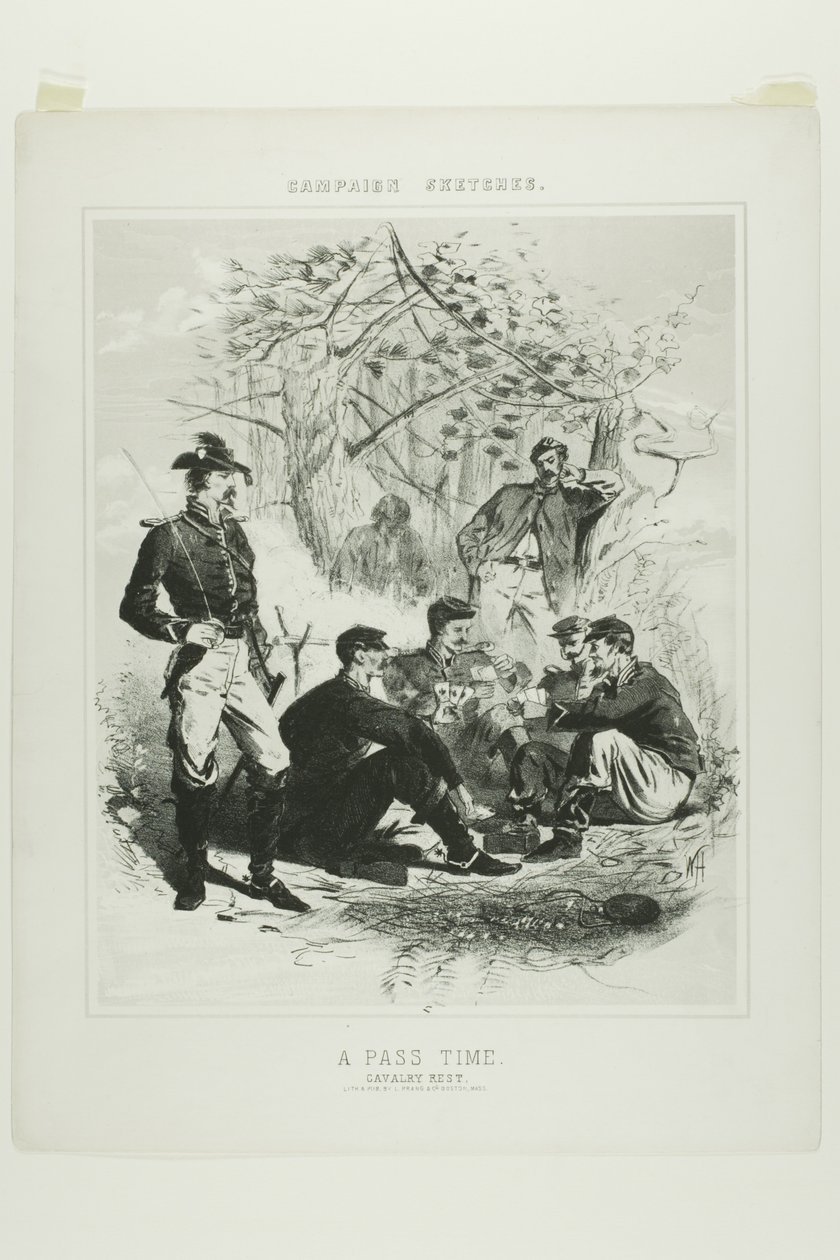 Náčrty kampaně: A Pass Time - Cavalry Rest od Winslow Homer