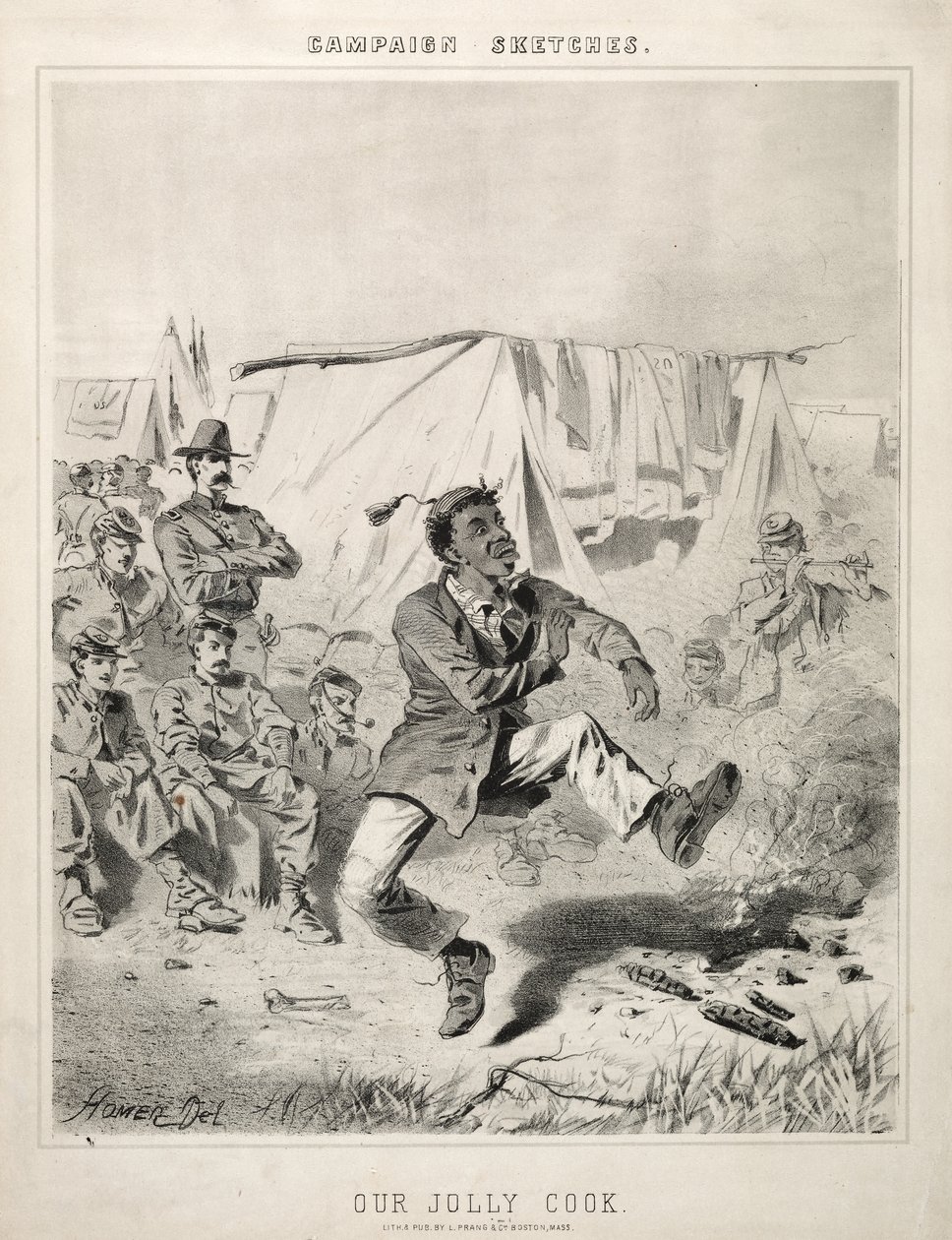 Náčrtky kampaně: Náš veselý kuchař, 1863. od Winslow Homer
