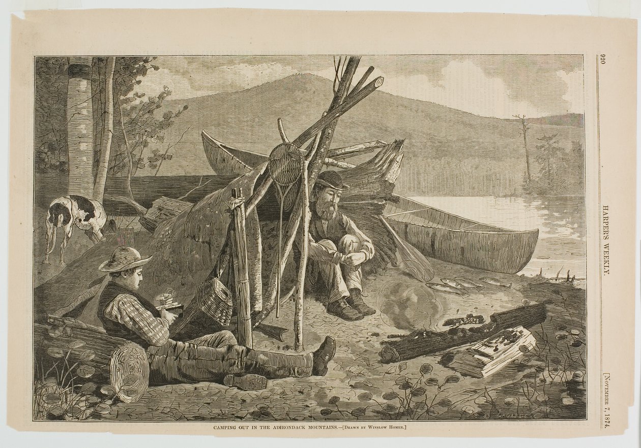 Táboření v Adirondack Mountains od Winslow Homer