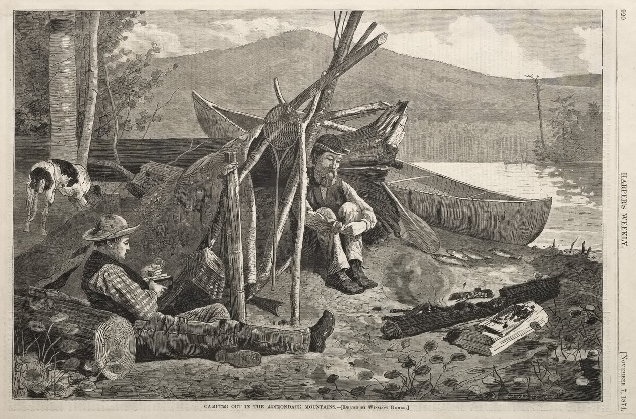 Kempování v pohoří Adirondack od Winslow Homer