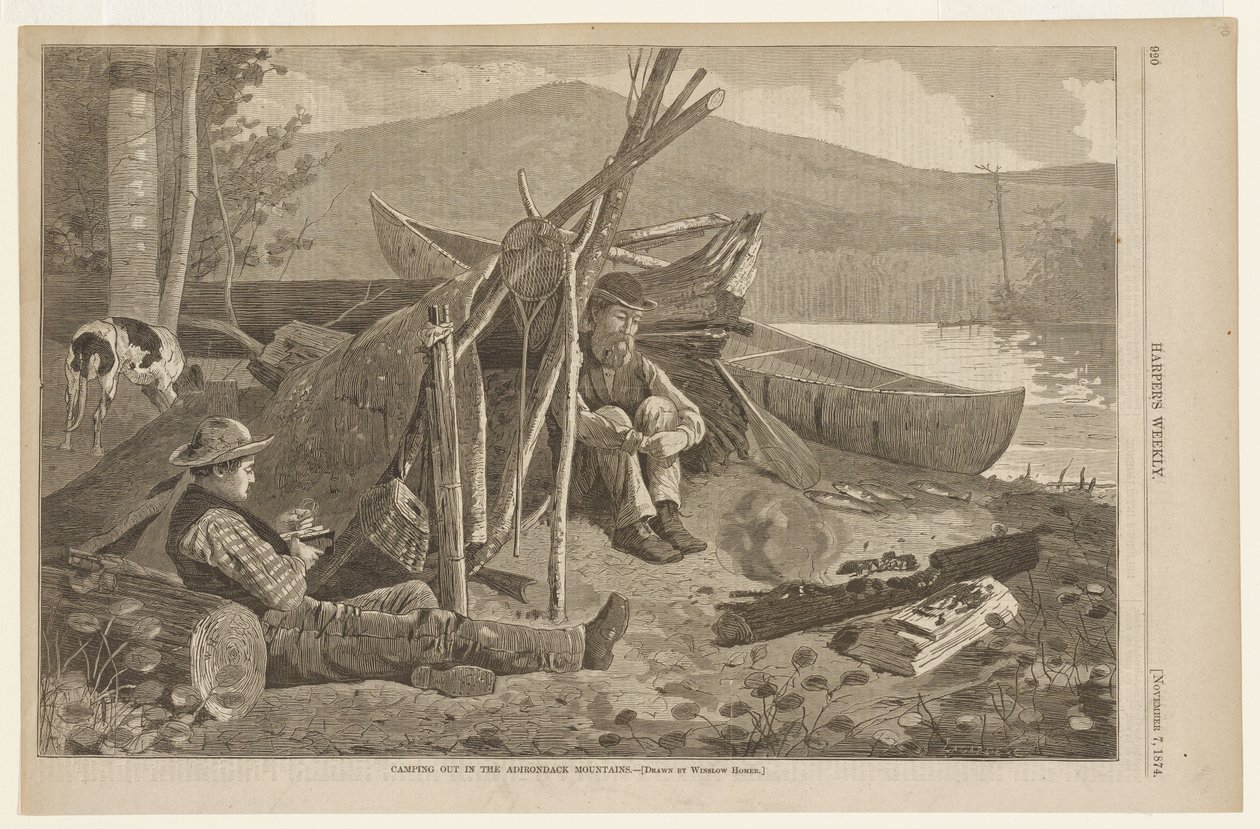 Kempování v pohoří Adirondack od Winslow Homer