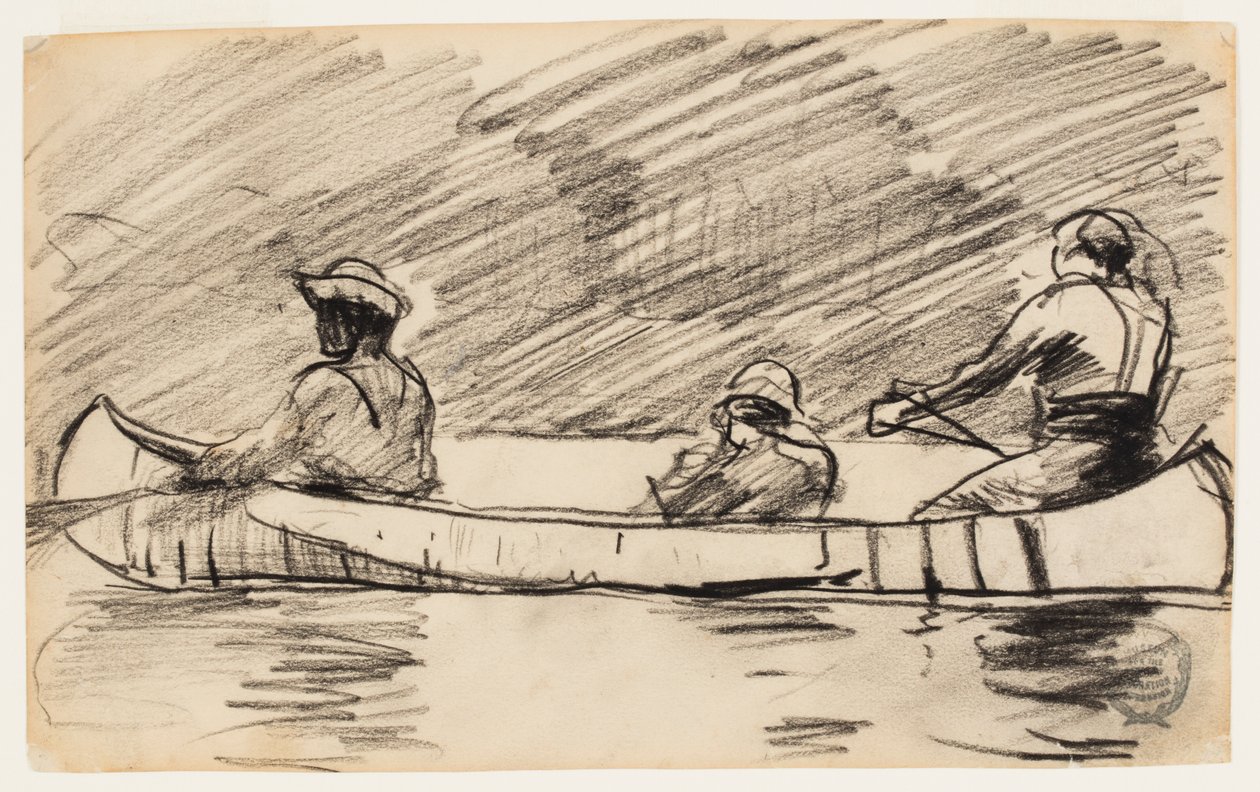 Kanoe se třemi muži od Winslow Homer