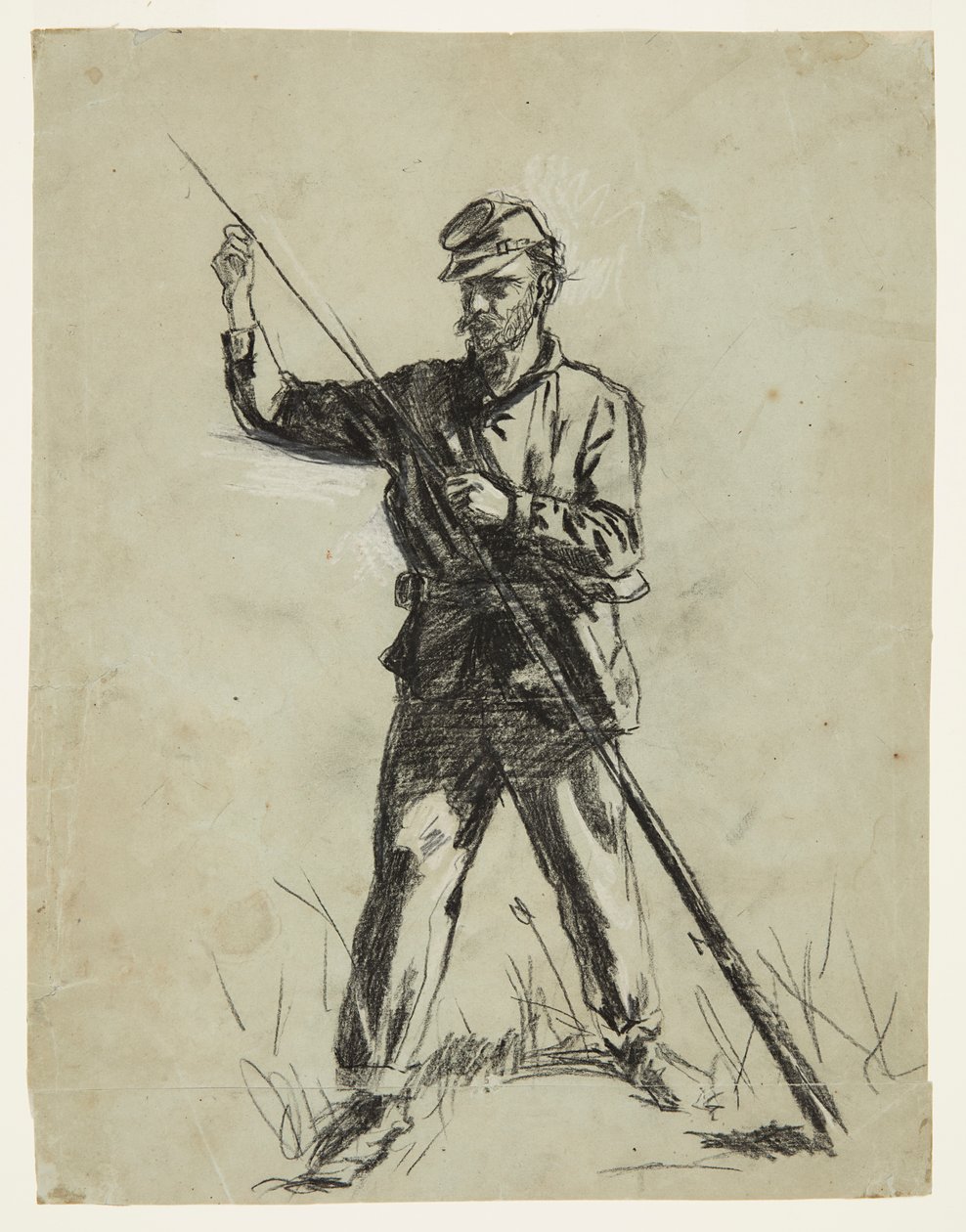 Voják kavalérie nabíjí pušku od Winslow Homer