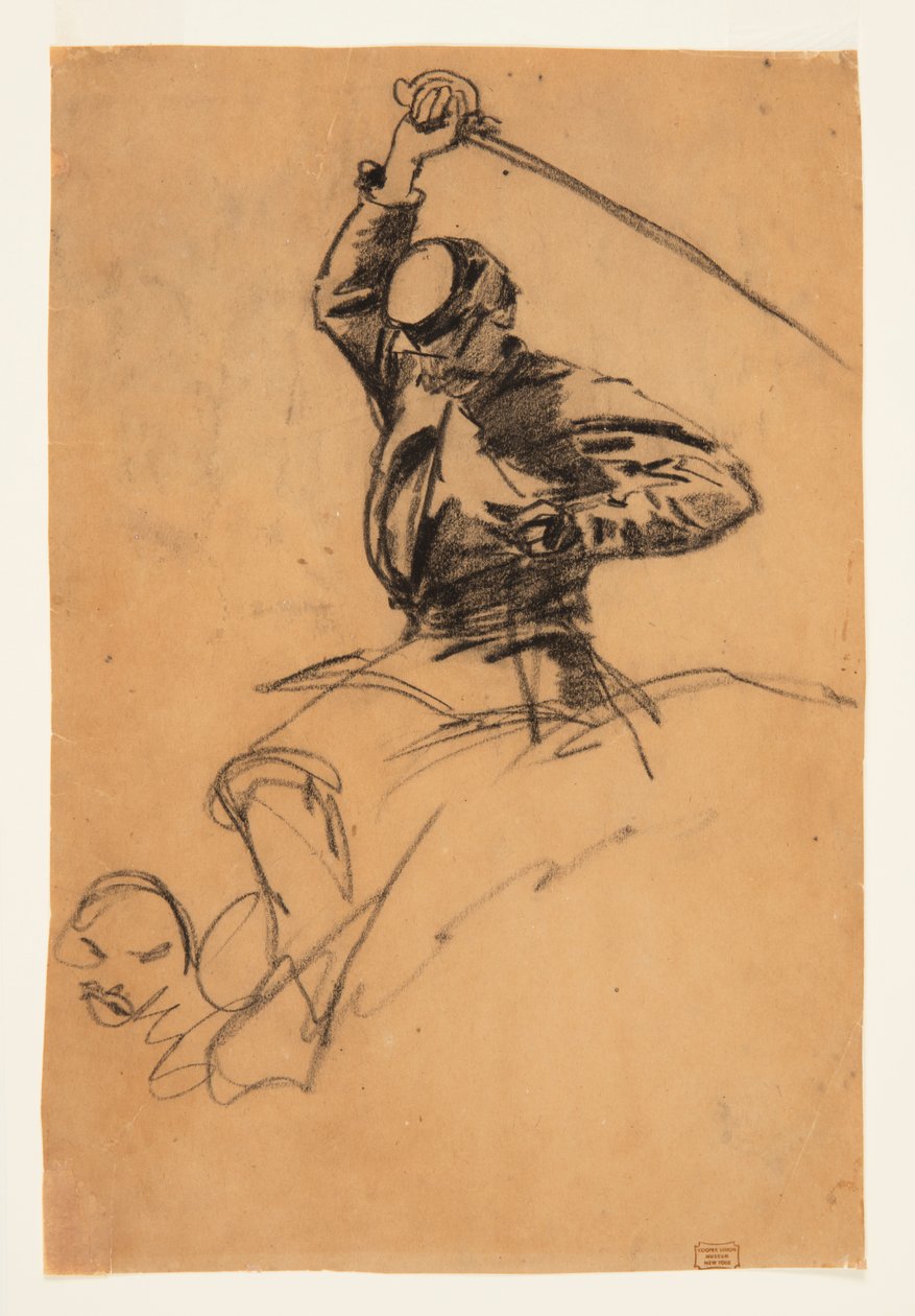 Voják kavalérie s mečem na koni od Winslow Homer