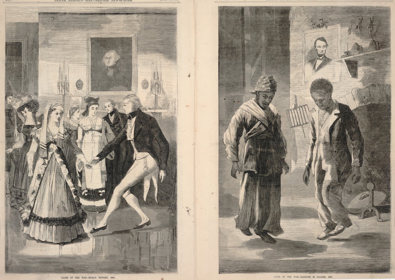 Konec války - Hullovo vítězství, 1814/Konec války - Babylon padl, 1865, z Frank Leslie