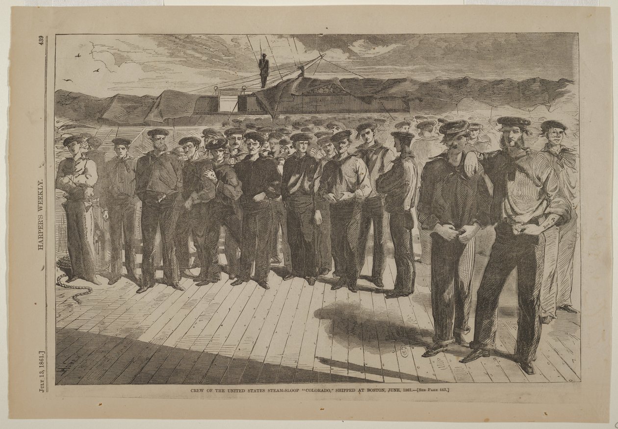 Posádka americké parní šalupy Colorado najatá v Bostonu, červen 1861 od Winslow Homer