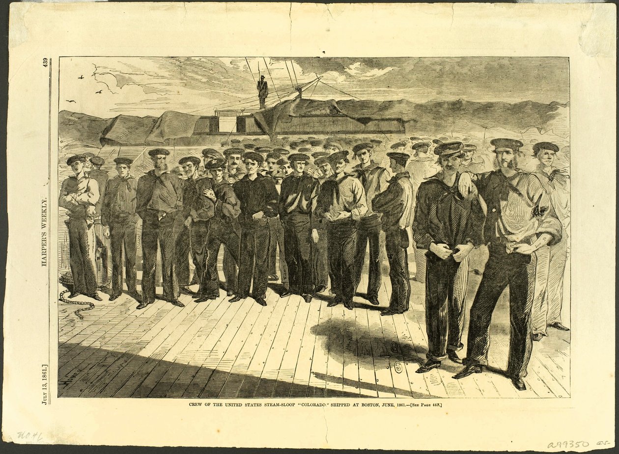 Posádka parní šalupy "Colorado" Spojených států amerických v Bostonu, červen 1861 od Winslow Homer
