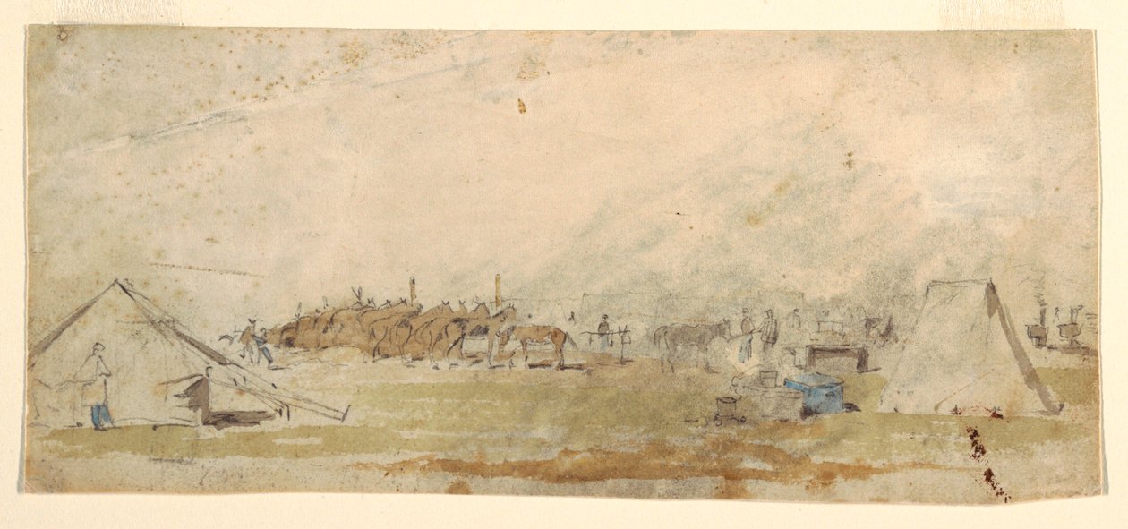 Kresba, armádní tábor, 1862 od Winslow Homer