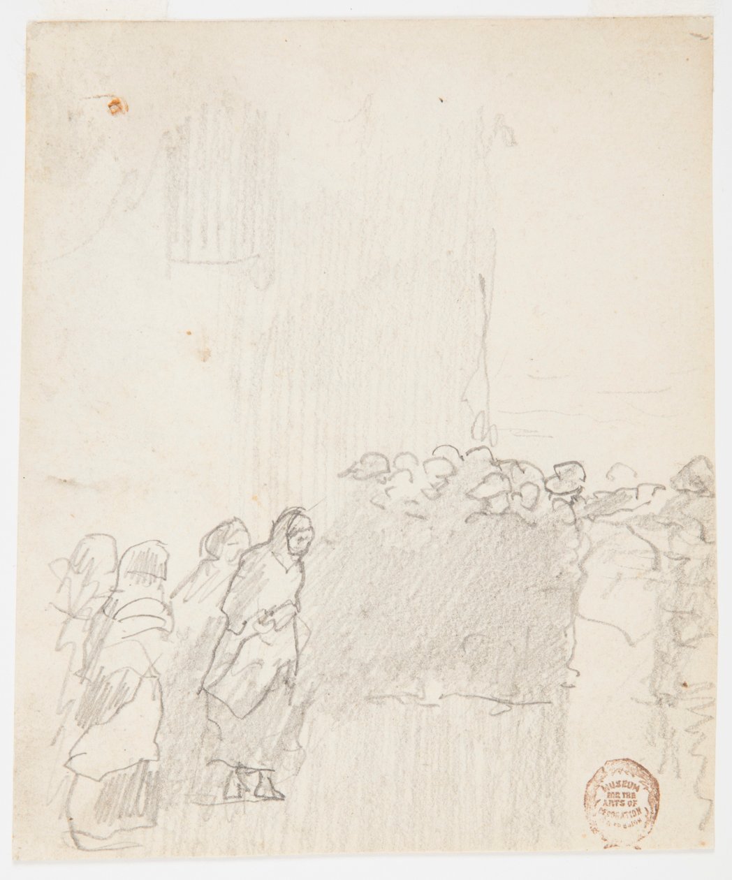 Kresba, Muži a ženy hledící na moře, Cullercoats, Anglie, 1881 od Winslow Homer