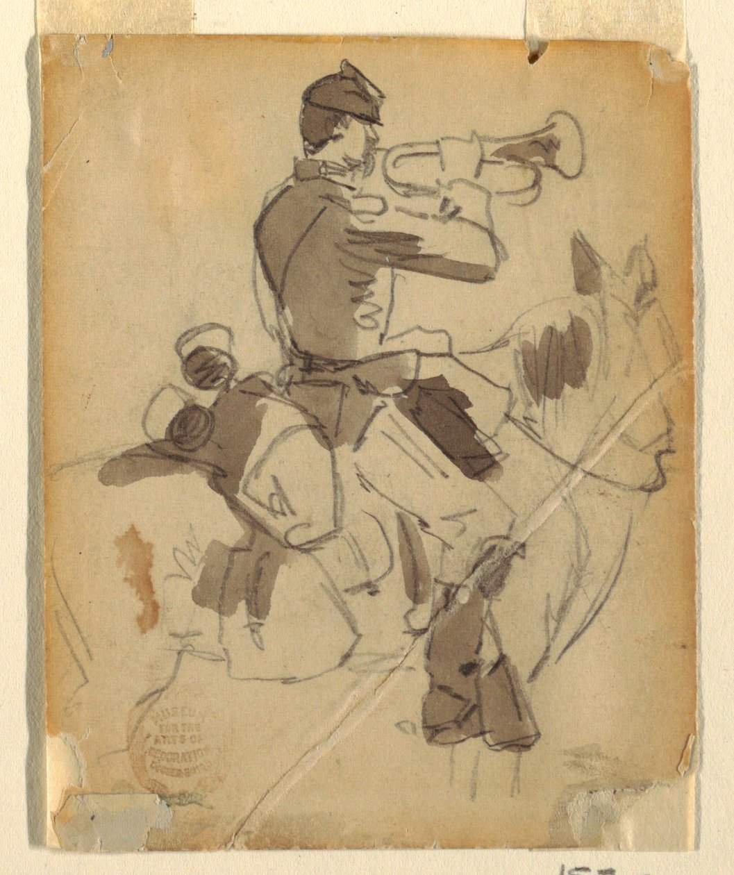 Kresba, jízdní trubač, 1862 od Winslow Homer