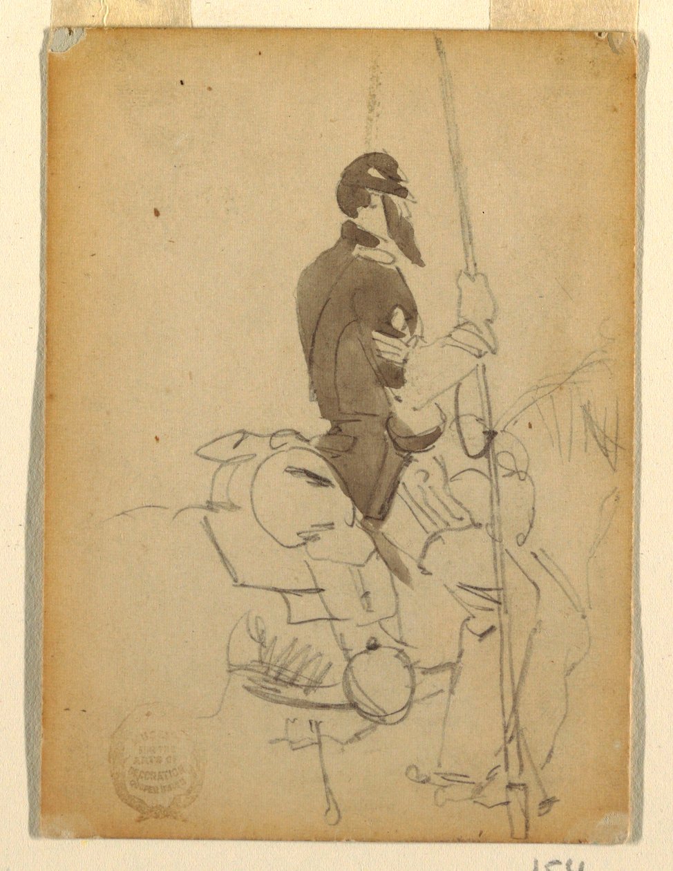 Kresba, Jezdec na koni, 1862 od Winslow Homer