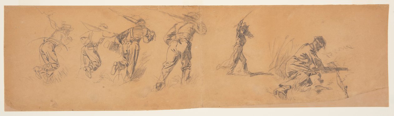 Kresba, Studie vojáků, 1863-65 od Winslow Homer