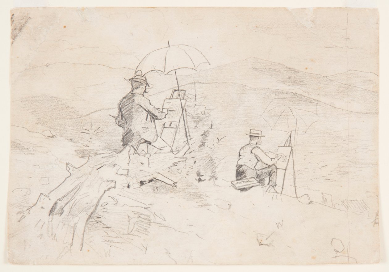 Kresba, studie pro "Umělce skicující v Bílých horách" a "Umělce na venkově", 1868 od Winslow Homer
