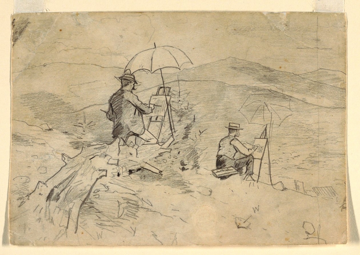Kresba, studie pro "Umělce skicující v Bílých horách" a "Umělce na venkově", 1868 od Winslow Homer