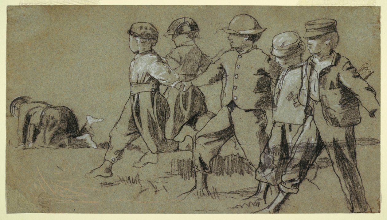Kresba, studie k filmu "Práskni bičem", 1872 od Winslow Homer