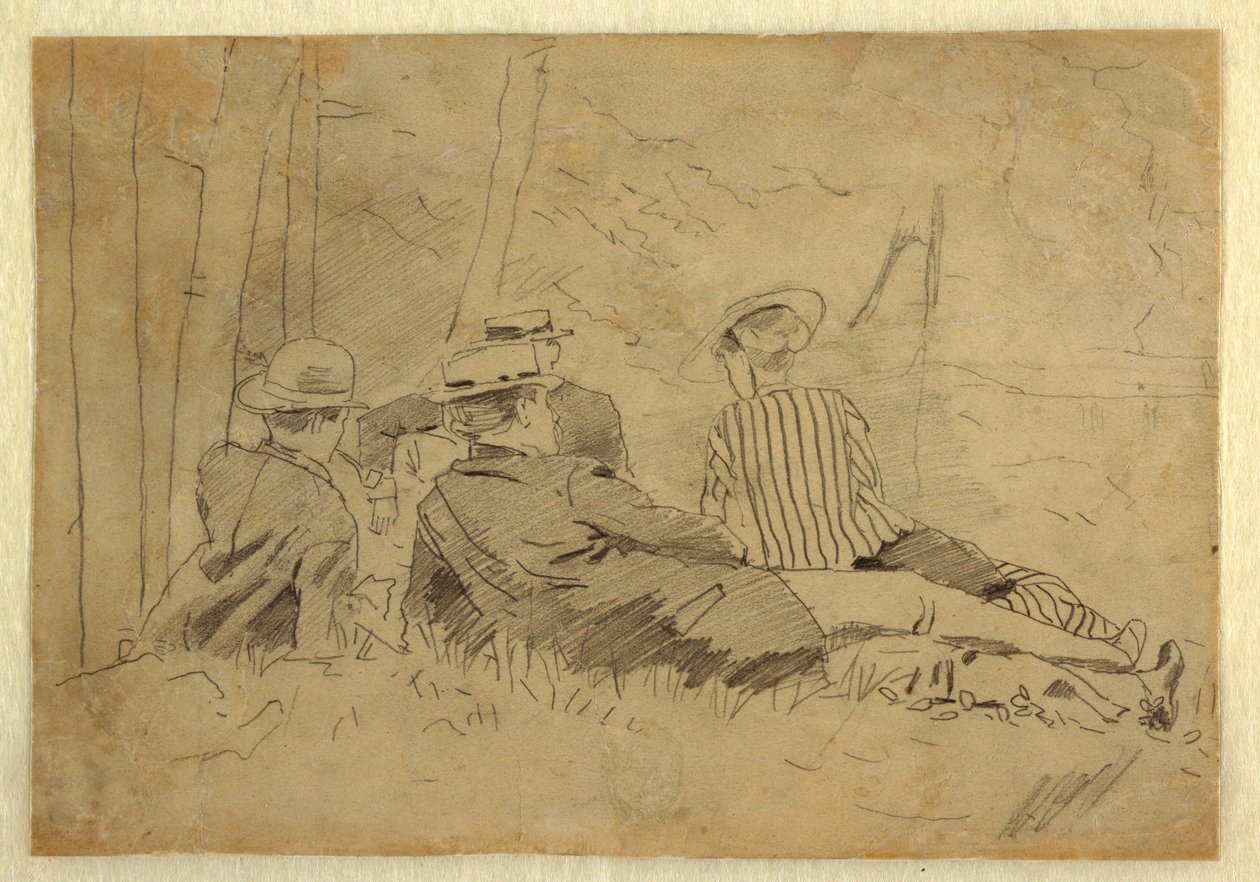 Kresba, studie k filmu "Rybářská výprava", asi 1869 od Winslow Homer