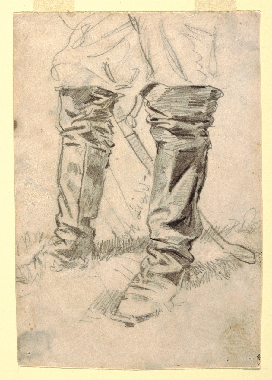 Kresba, studie důstojnických bot kavalerie, 1862-64 od Winslow Homer