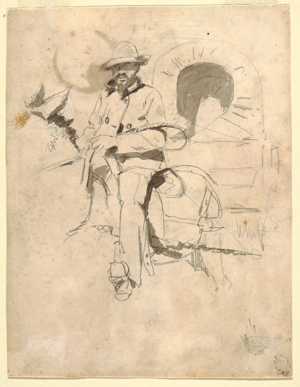Kresba, Studie afroamerického krotitele, asi 1864 od Winslow Homer