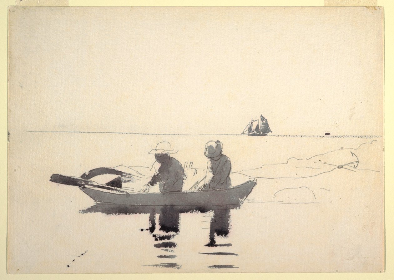 Kresba, Dvě postavy ve veslici, 1880 od Winslow Homer