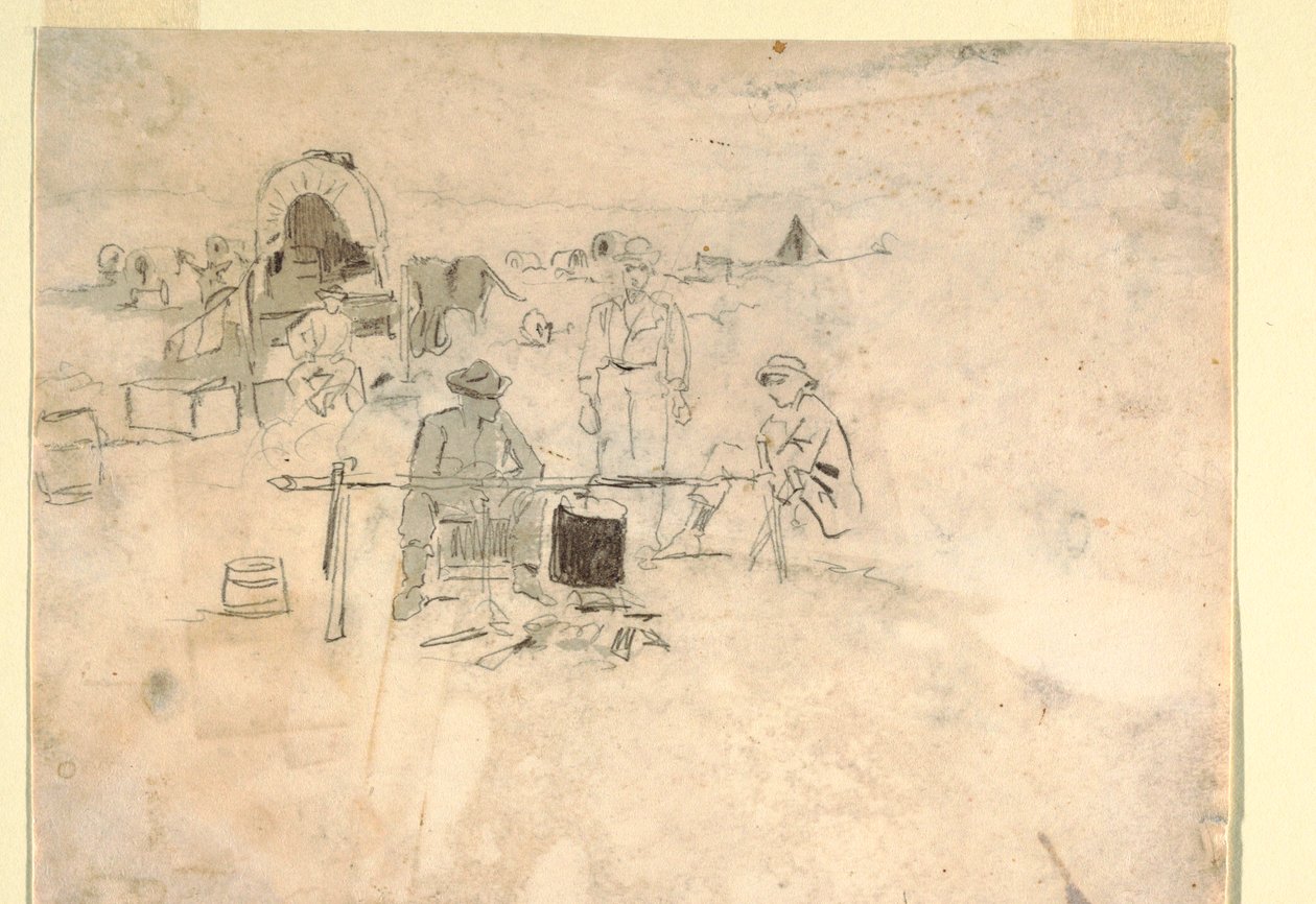 Kresba, Dvě studie trubače, 1862-64 od Winslow Homer