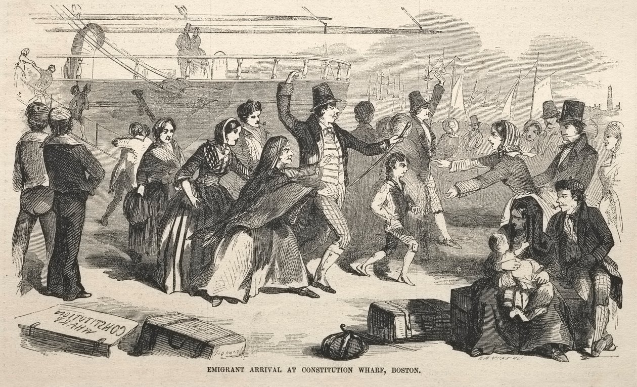 Příjezd emigrantů do Constitution Wharf, Boston, 1857. od Winslow Homer
